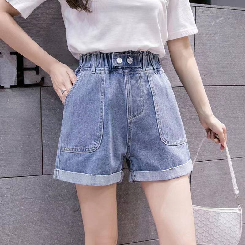 Quần Short Jean Nữ Ống Rộng Thời Trang Hàn Quốc
