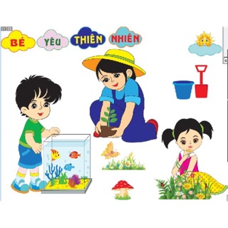 Bộ tranh góc mầm non dán tường (size to)