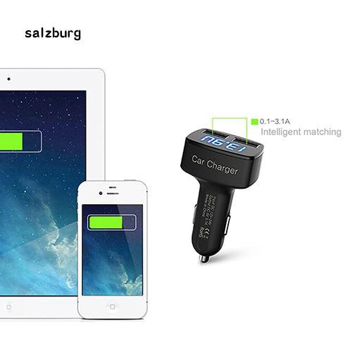 Bộ sạc xe hơi 2 cổng USB 3.1A 4 trong 1 dành cho iPhone Samsung loa bluetooth