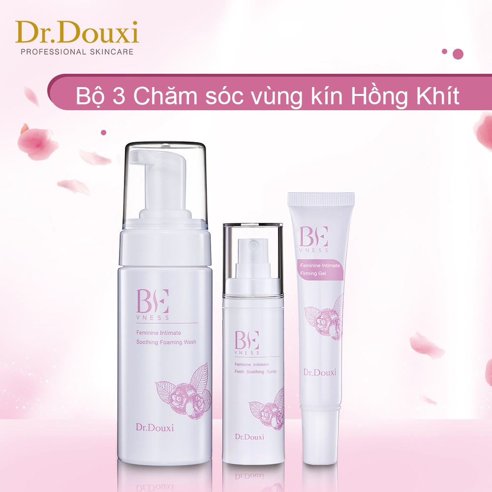 Bộ 3 Chăm Sóc Vùng Kín Dr.Douxi: Nước rửa phụ Khoa + Gel Dưỡng Hồng Và Se Khít + Xịt thơm khử khuẩn Phụ Khoa