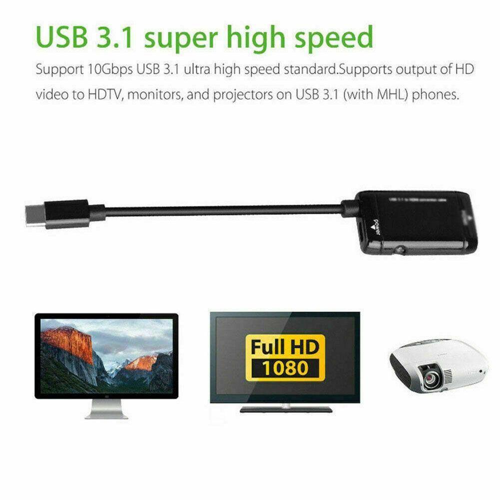 Dây Cáp Chuyển Đổi HDMI Đầu Cắm Sang Cổng Cắm Type C Sang Cổng Cắm HDM USB 3.1 Chuyên Dụng