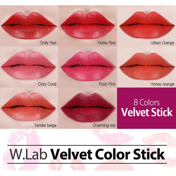 Son bút chì W.Lab Velvet Color Stick Hàn Quốc 30g