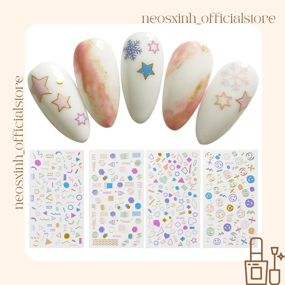 Sticker Dán Móng Tay Hình Học Nhiều Màu DP2097-2108 Cute Hot Trend - Hình Dán Móng - Neosxinh Nails