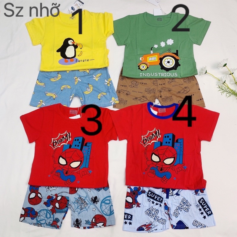 (16-23KG)Bộ cộc tay xuất Hàn cotton lạnh  Quảng Châu cho bé sz nhỡ (70-75-80)- Bảng màu 2022