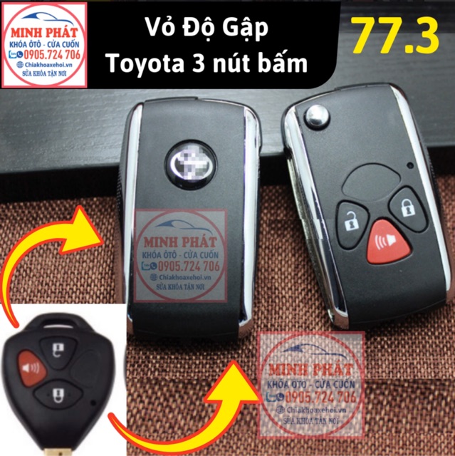 Vỏ Chìa Khoá Độ Gập Xe Toyota Innova Camry Vios Fotuner