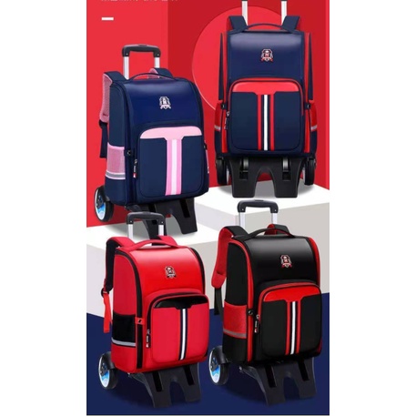 Ba Lô Kéo Đi Học Sức Chứa Lớn 4GL Phong Cách Unisex Cho Học Sinh