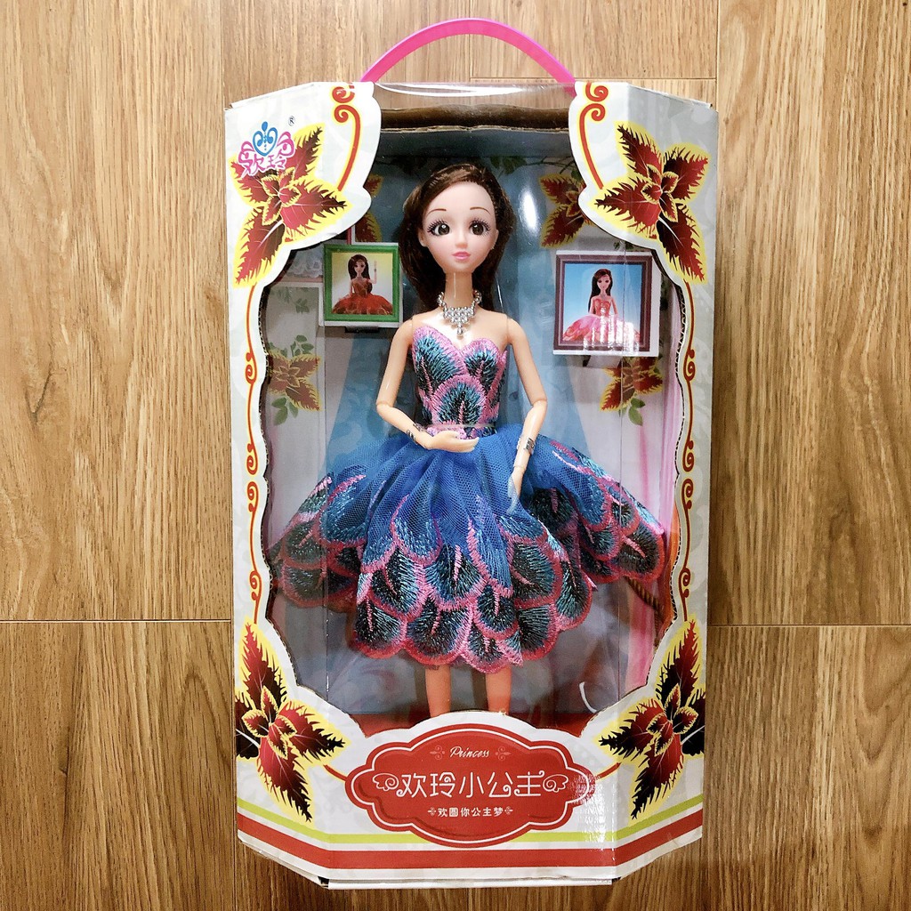 VIDEO THẬT✅Búp bê barbie 2 váy xanh đỏ 💥cử động linh hoạt tạo dáng như con người cóc dáng đẹp mềm mại thiên thần