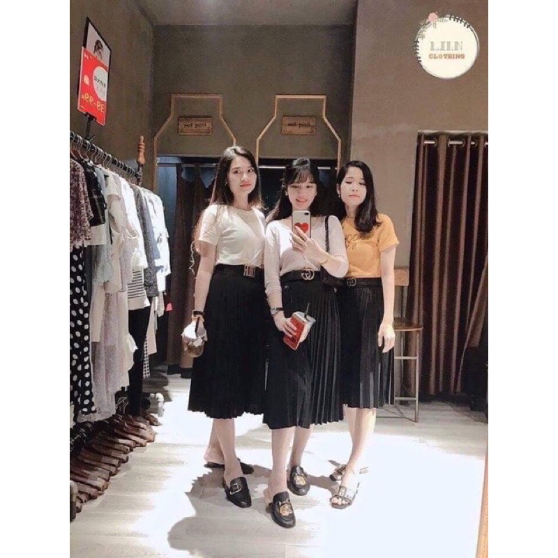 chân váy dập ly dài {SIÊU ĐẸP}