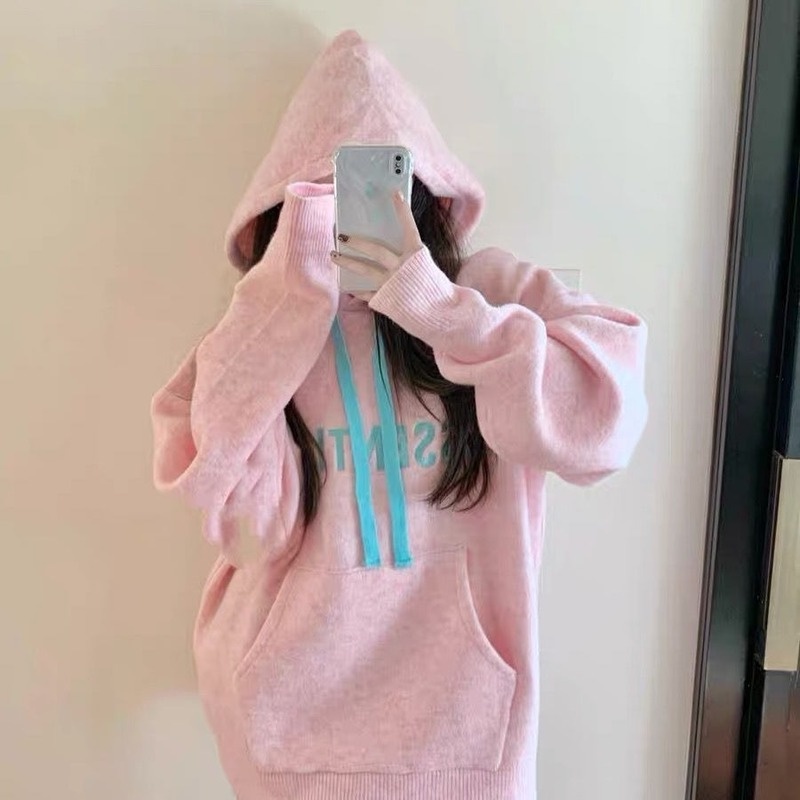 Áo hoodies nữ lót nhung thời trang thu đông mới