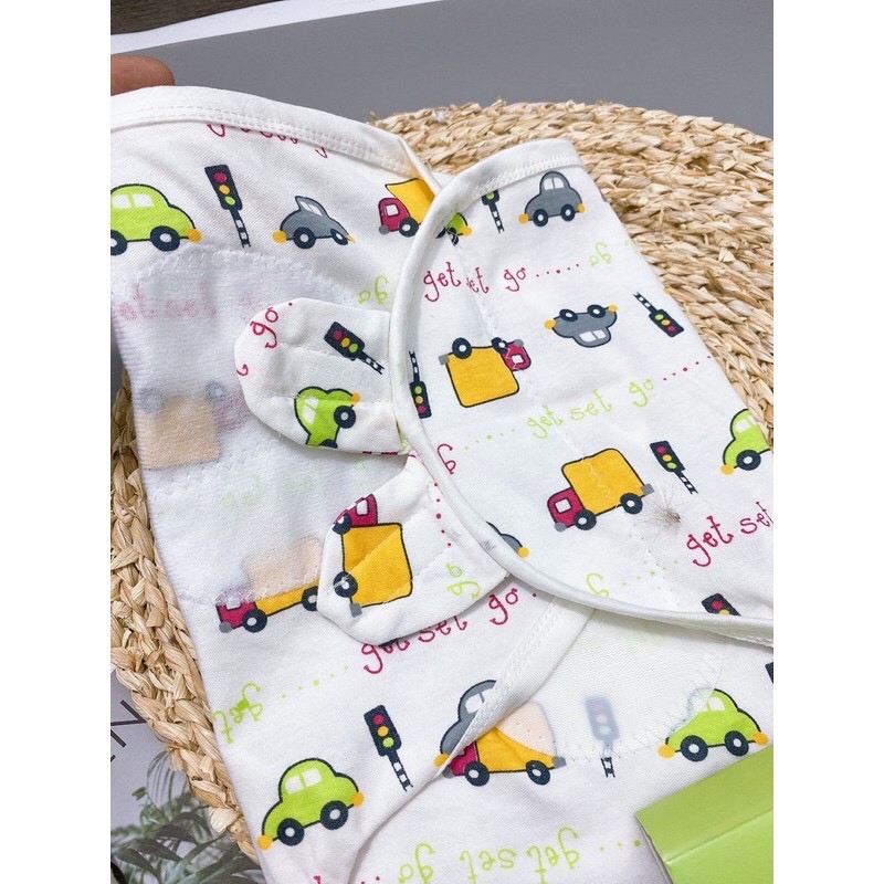 Ủ cuốn, ủ kén,Ủ kén cho bé sơ sinh cho bé  chất cotton - Happy bear