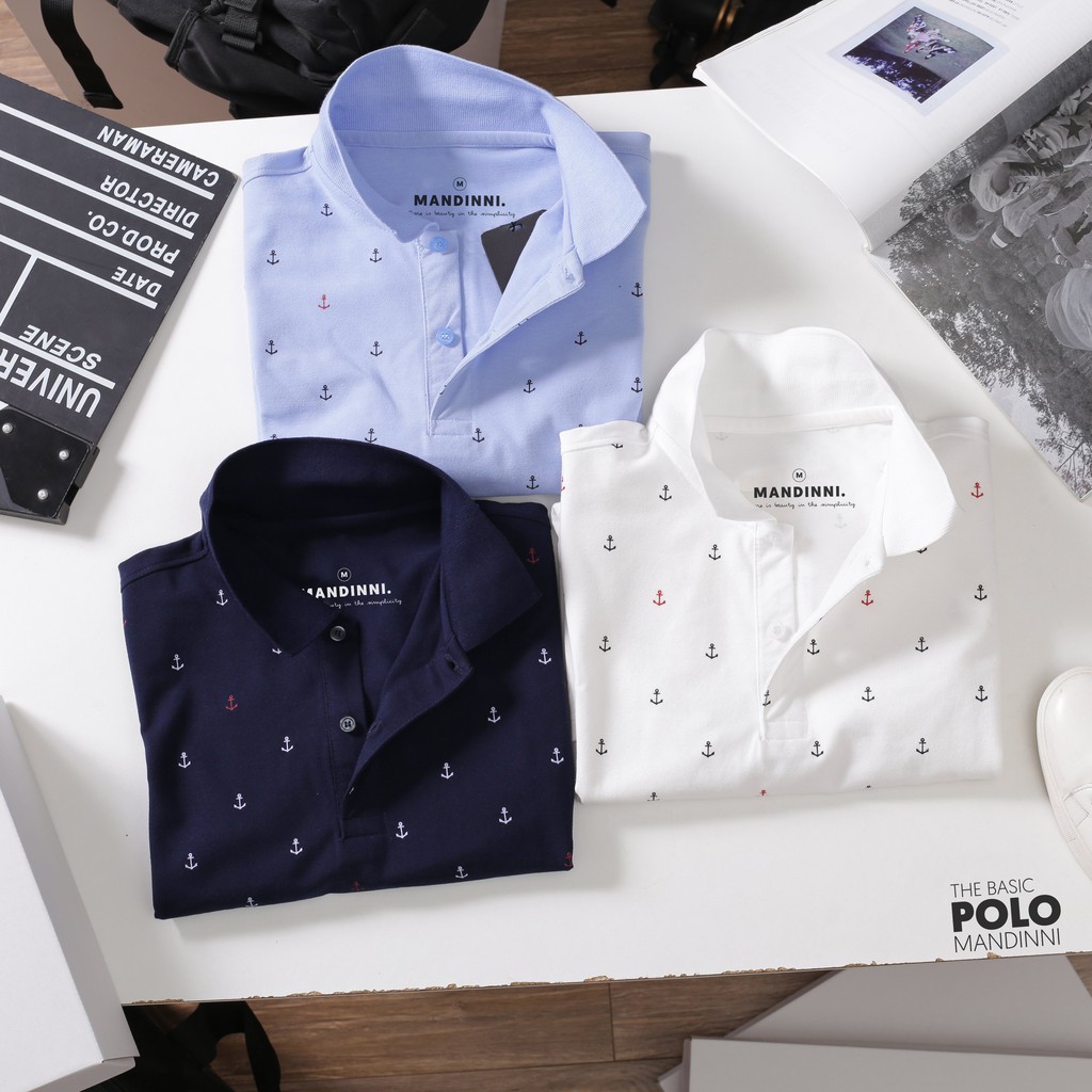 Áo thun polo in họa tiết Mỏ neo - Mandinni