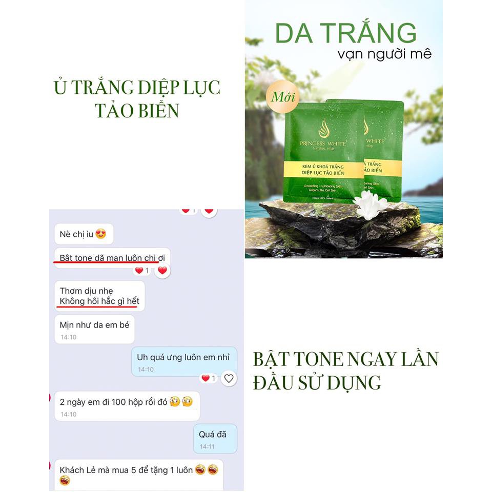 KEM TẮM Ủ TRẮNG BODY DIỆP LỤC TẢO BIỂN PRINCESS BEAUTY