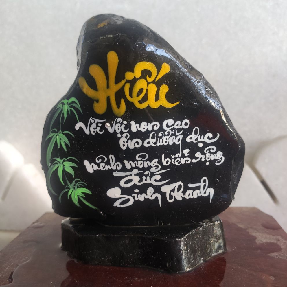 Thư Pháp trên Đá màu tự nhiên, .Chủ đê Hiếu, Cha Mẹ,..viết chữ Thư Pháp theo yêu cầu