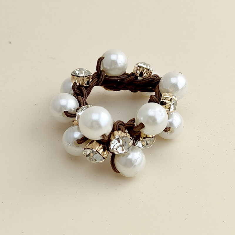 Dây buộc tóc cao su đính ngọc trai thiết kế tinh tế thời trang dành cho nữ