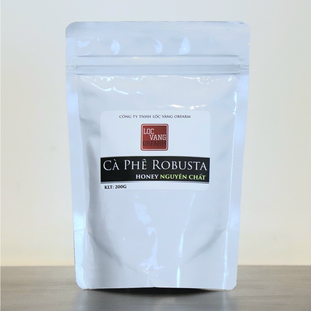 Cà phê Robusta Honey nguyên chất rang mộc 100% vị đắng hậu ngọt Pha Phin, Cold Brew, Drip gói 200g