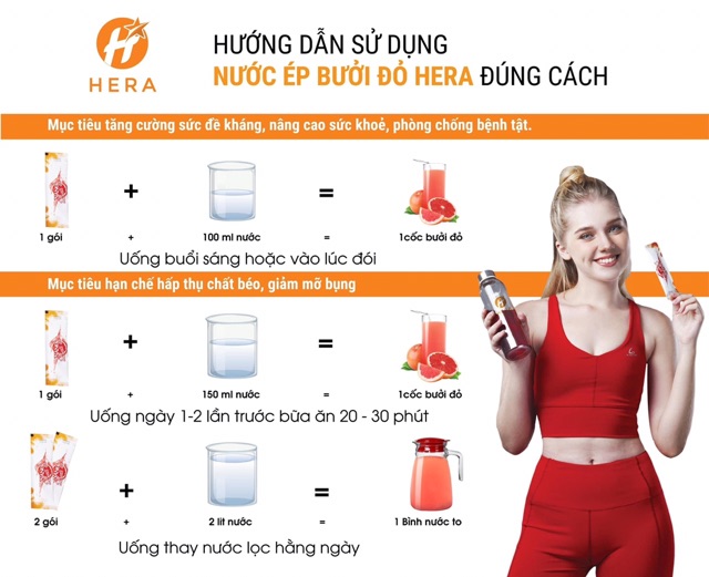 Nano Bưởi Đỏ Nước Ép Bưởi Đỏ Hera Chính Hãng