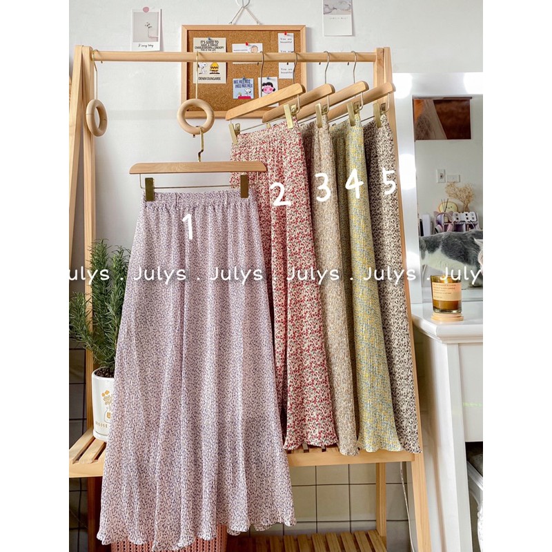 Chân váy midi hoa nhí quảng châu (ảnh thật shop chụp kèm video cận chất) | BigBuy360 - bigbuy360.vn