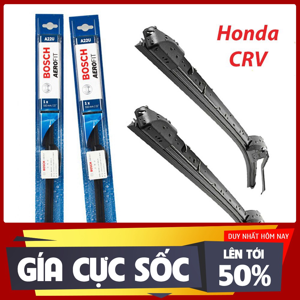 [GẠT MƯA Ô TÔ] Gạt mưa xe Honda CRV gạt mềm không xương chính hãng Bosch ( Giá 1 đôi )