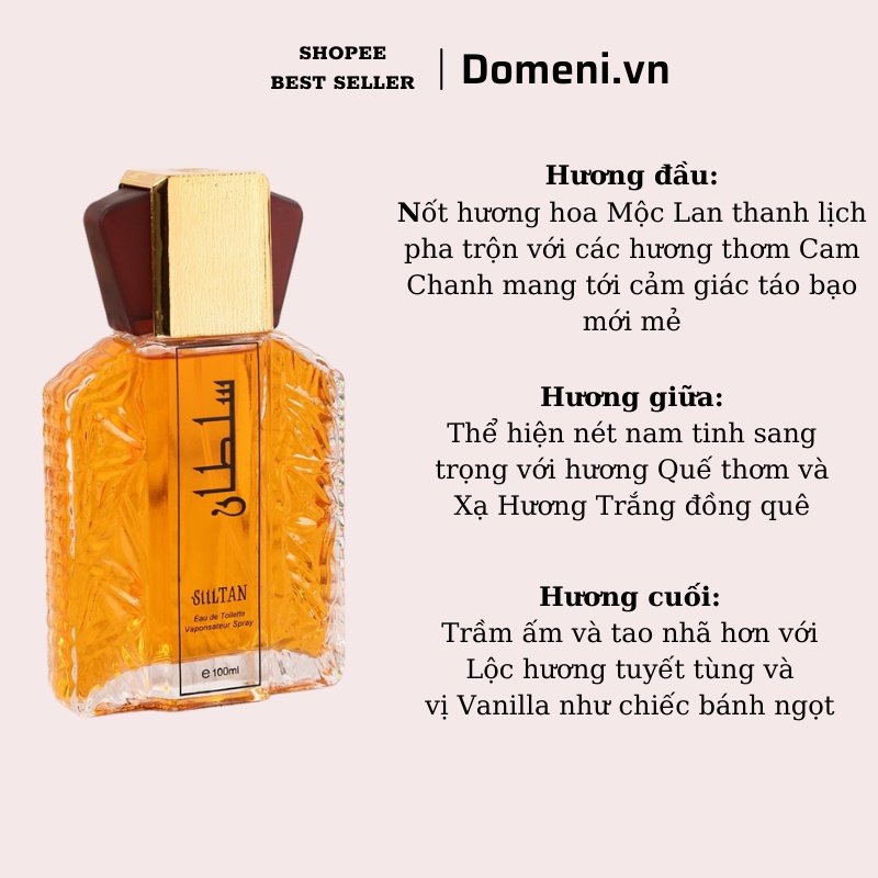 Nước Hoa Nam Dubai Sultan 100ml - Nước Hoa Thơm Lâu Hương Thơm sang Trọng, Lịch Lãm
