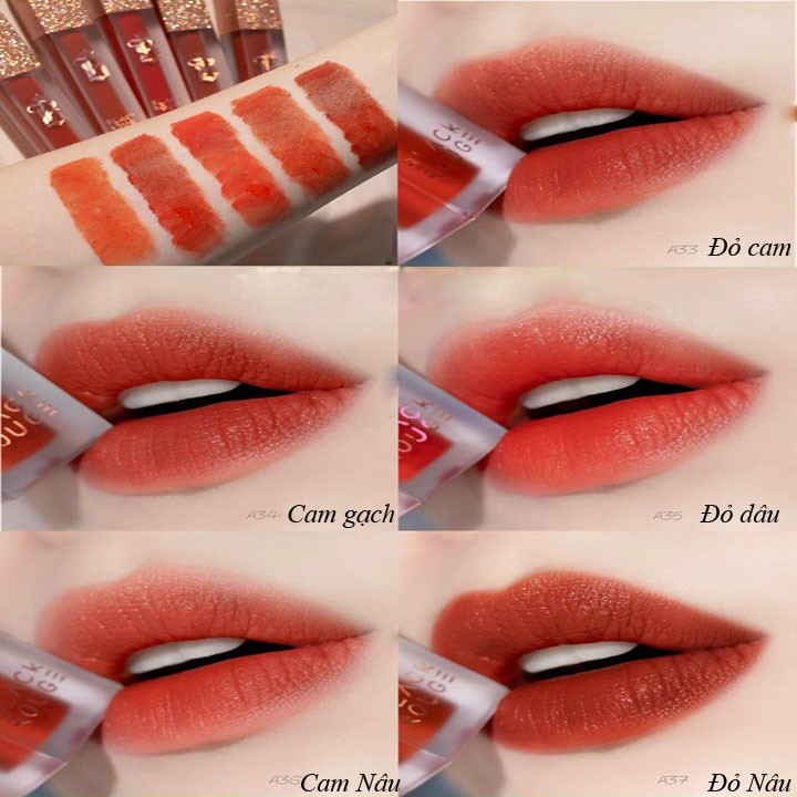 💋 Son kem lì Black Rouge Air Fit Velvet Tint Ver 7 - A34 - Sensual Queen of Burt (Cam gạch)
