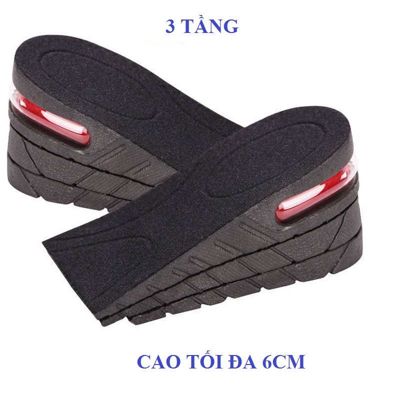 Lót Giày Tăng Chiều Cao Nữa Bàn Chân Đệm Khí Loại 3 LỚP Tăng 6CM Cao Cấp - LG003