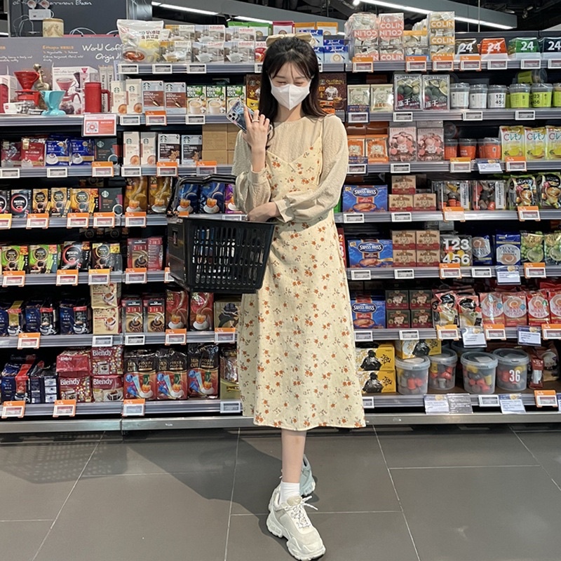 Set Váy 2 Dây Kèm Áo Sơ Mi Cực Xinh, Phong Cách Vintage | BigBuy360 - bigbuy360.vn