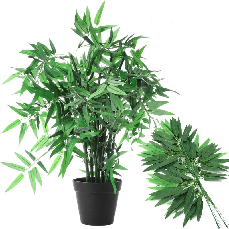 1 Nhánh Cây Tre Giả Bằng Nhựa Trang Trí Nhà Cửa Sân Vườn Văn Phòng