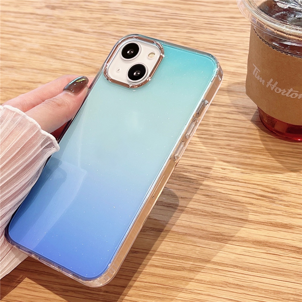 Ốp Điện Thoại TPU Silicon Trong Suốt Chống Sốc Phối Kim Tuyến Màu Gradient Cho Iphone 13 / 13 Pro / 13 Pro Max / 13