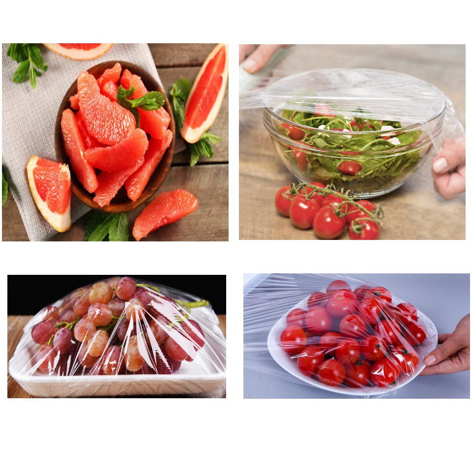 Combo 3 Gói Màng bọc thực phẩm 300  Miếng FREESHIPTúi zíp đựng thực phẩm-Túi gấu popular broun co giãn mẫu mới