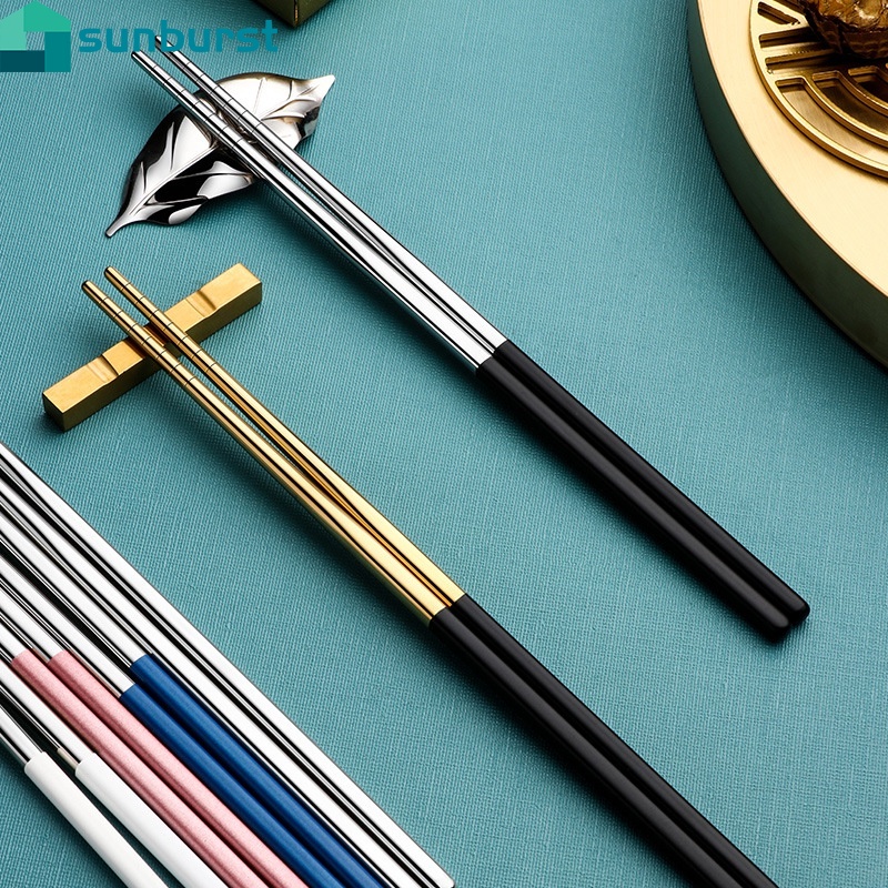 Đũa ăn bằng thép không gỉ chống trượt có thể tái sử dụng