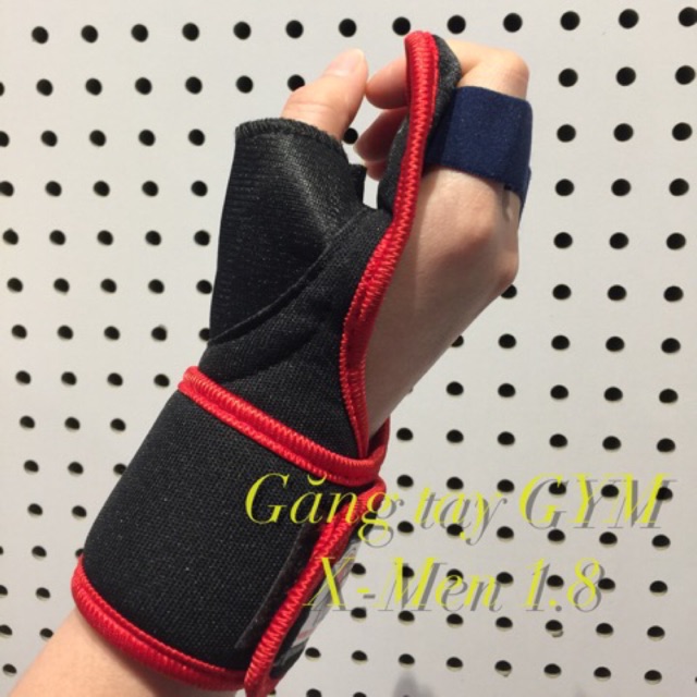 Găng tay tập GYM X-Men 1.8 - Quấn cổ tay trợ lực 2 loại bằng vải và thun - Bao tay thể thao lót thấm hút mồ hôi nhanh