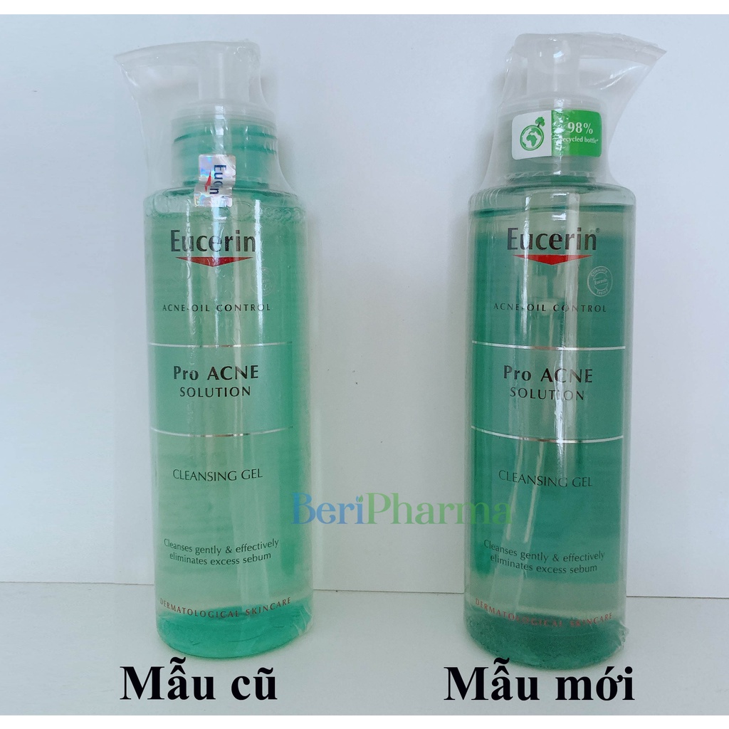 ✅ Eucerin Proacne Cleasing Gel - Gel Rửa Mặt Dành Cho Da Nhờn Mụn 200ml
