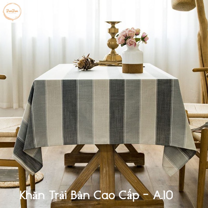 [XẢ] K17_Khăn trải bàn Cao Cấp có tua hình vuông/chữ nhật chất liệu cotton 100% Phong cách Bắc Âu