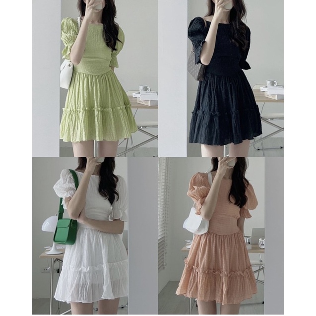 [HÀNG SẴN]VÁY-ĐẦM XỐP NHĂN 2 LỚP HỞ LƯNG “JYJY DRESS” siêu yêu