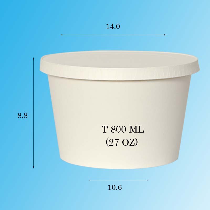 50 Tô Giấy 27Oz 800Ml (Có Nắp Hoặc Không Nắp)
