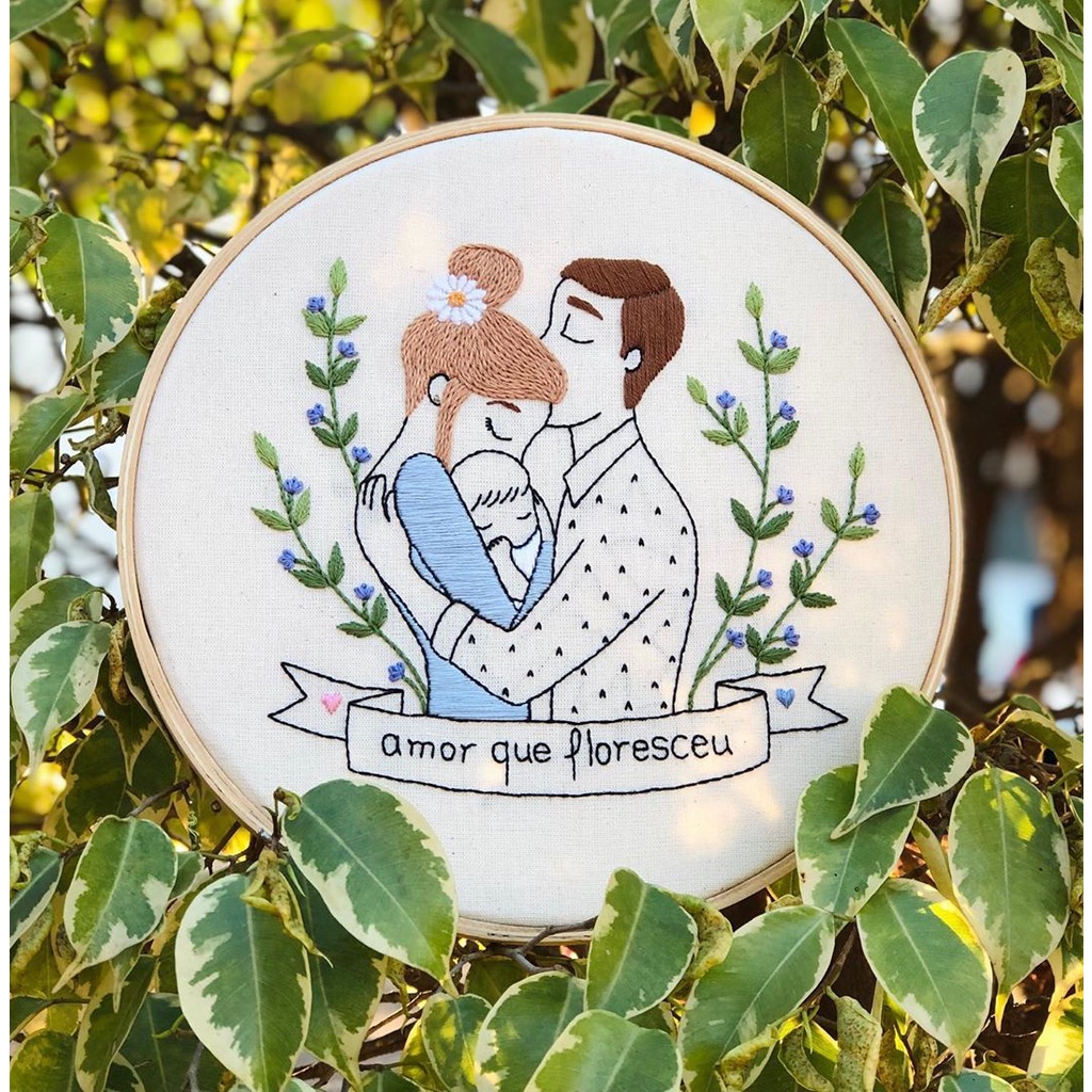 KIT THÊU TRANH NỔI tình yêu quà tặng thêu thủ công tự làm decor nhà cửa trang trí HOOP LOVE FAMILY  Zen Handmade