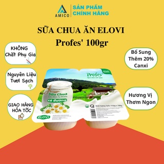 Thùng 48 hộp (100gr/hộp) Sữa chua ăn Elovi có đường Profes'
