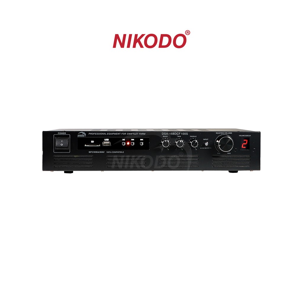 Amply Nikodo DSA 158 nhập khẩu chính hãng, chuẩn Malaysia, tải 200 loa ru/Âm li cho nhà nuôi yến