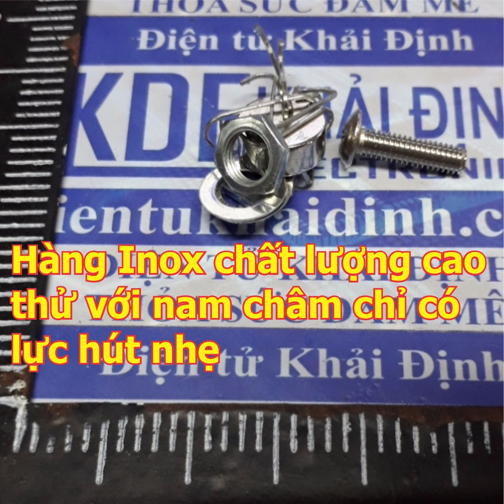 bulong bu lông vít Kake M5 TM5 inoc inox 4 chấu đầu +, đầu dù tròn, dài 6mm đến 60mm kde5085