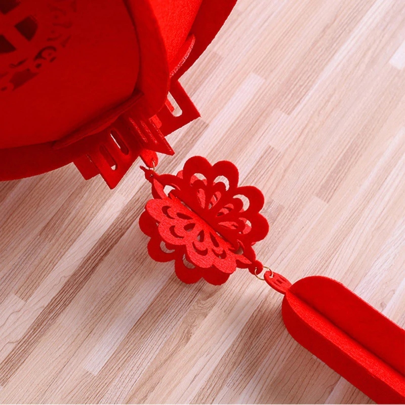 Đèn lồng vải không dệt màu đỏ truyền thống Trung Quốc 30cm trang trí tiệc mừng năm mới