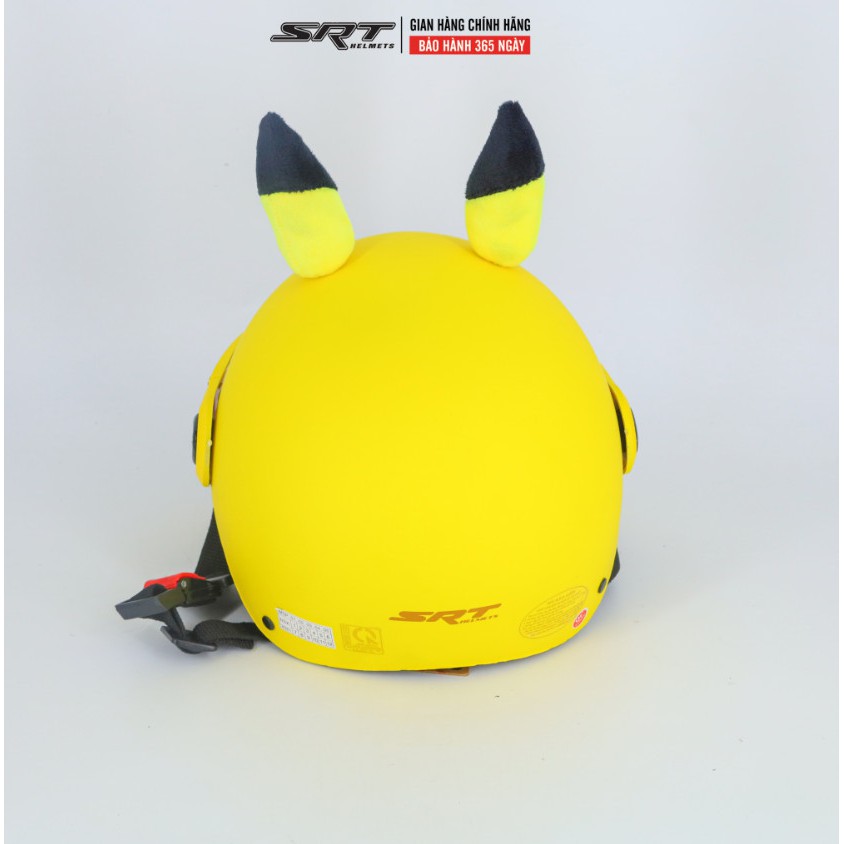 Mũ bảo hiểm nửa đầu SRT - Trẻ em - PIKACHU tai vàng kính