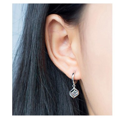 Bông tai mạ bạc 925 kiểu dáng tùy chọn phong cách đơn giản xinh xắn