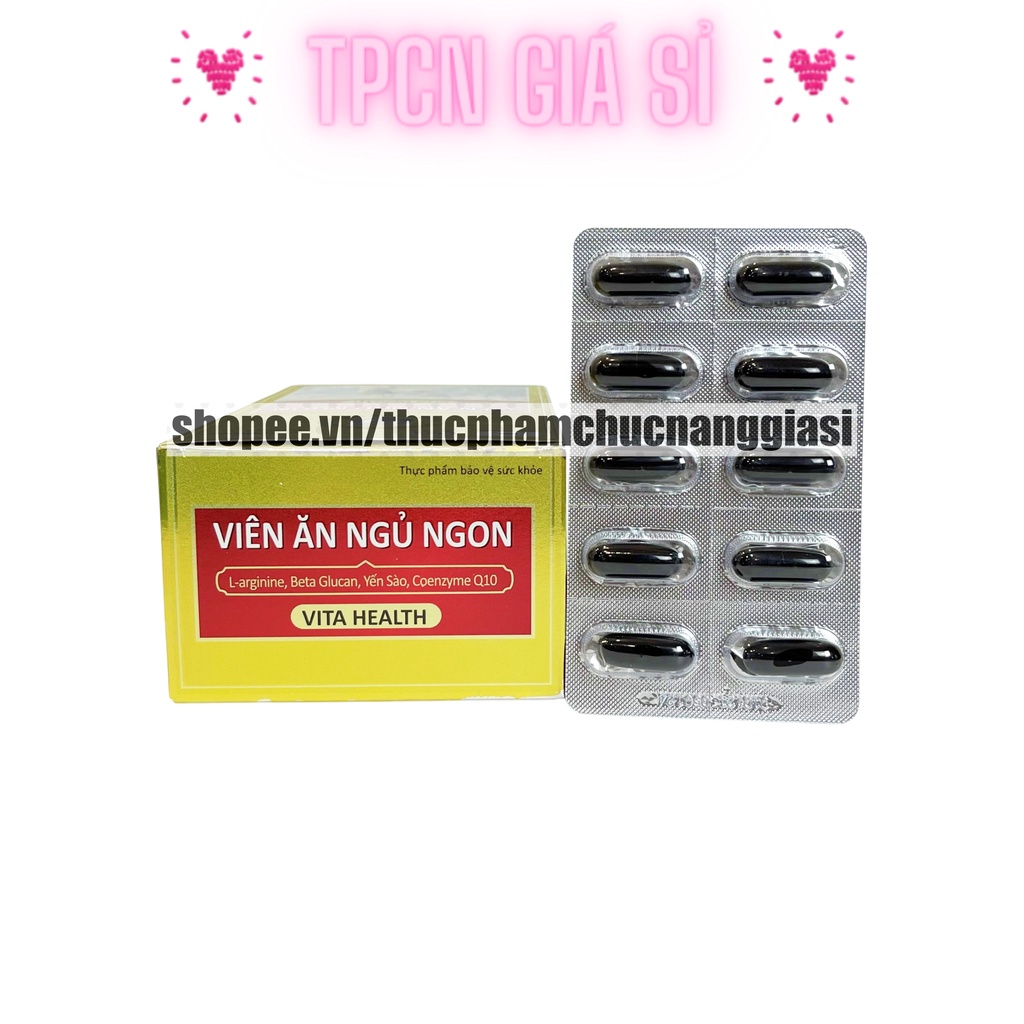 Viên uống hỗ trợ ĂN NGỦ NGON VITA HEATLTH bổ sung các vitamin cần thiết hỗ trợ giấc ngủ, tăng sức đề kháng – Hộp 60v