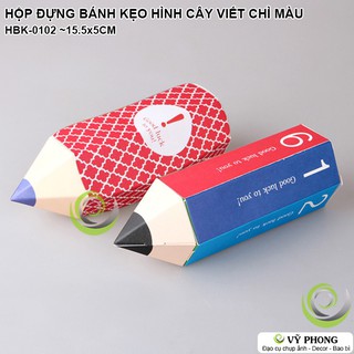 HỘP GIẤY ĐỰNG BÁNH KẸO QUÀ TẶNG HÌNH CÂY VIẾT CHÌ MÀU BÚT CHÌ PHONG CÁCH HÀN QUỐC HBK-0102