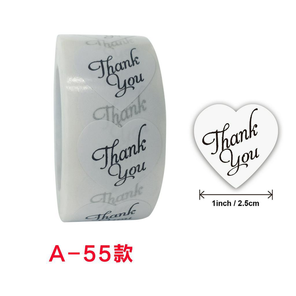 Cuộn 500 Miếng Dán Chữ Thank You Phối Hoa Dáng Tròn Trang Trí Túi Bánh 1 Inch