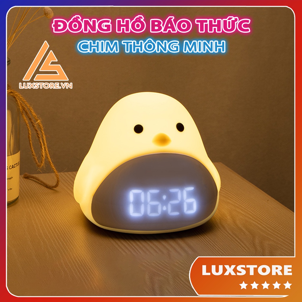 ĐỒNG HỒ BÁO THỨC ĐỂ BÀN KIÊM ĐÈN NGỦ CHIM THÔNG MINH NHIỀU CHỨC NĂNG CẢM BIẾN ÂM THANH – LUXSTORE