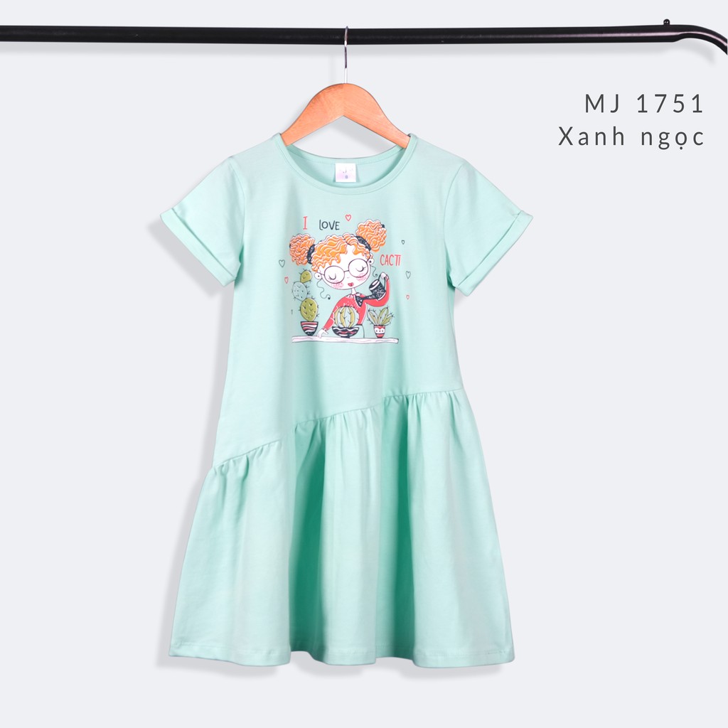 Đầm Bé Gái Tay Lật Tùng Xòe 14-38 kg MEEJENA 100% COTTON - 1751