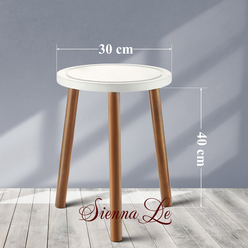 Sienna Le Đôn Gỗ Kệ Giá Tròn Nhỏ Đỡ Chậu Hoa, Chân Lắp Ráp, Mặt Bàn Khoét Rãnh Bàn Kê Đầu Giường