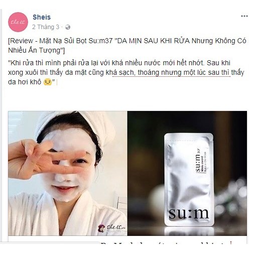 Mặt nạ thải độc, đẹp da SU:M 37 Bright Award Bubble-De Mask Pack