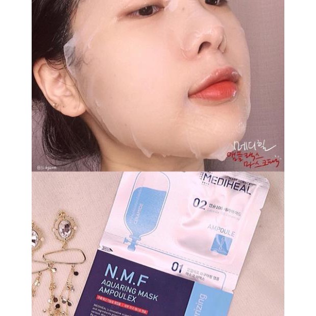 Mặt Nạ Mediheal Siêu Cấp Ẩm Phiên Bản 2 Bước N.M.F Aquaring Mask Ampoulex